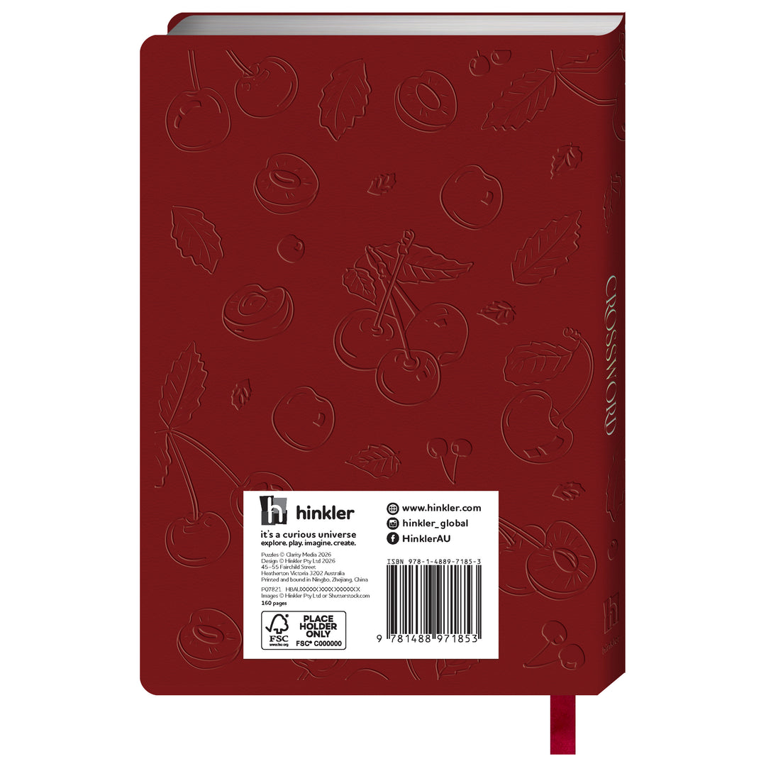 Hinkler Faux Leather Crossword Puzzle Book in burgundy - view 5