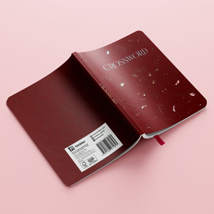 Hinkler Faux Leather Crossword Puzzle Book in burgundy - view 4