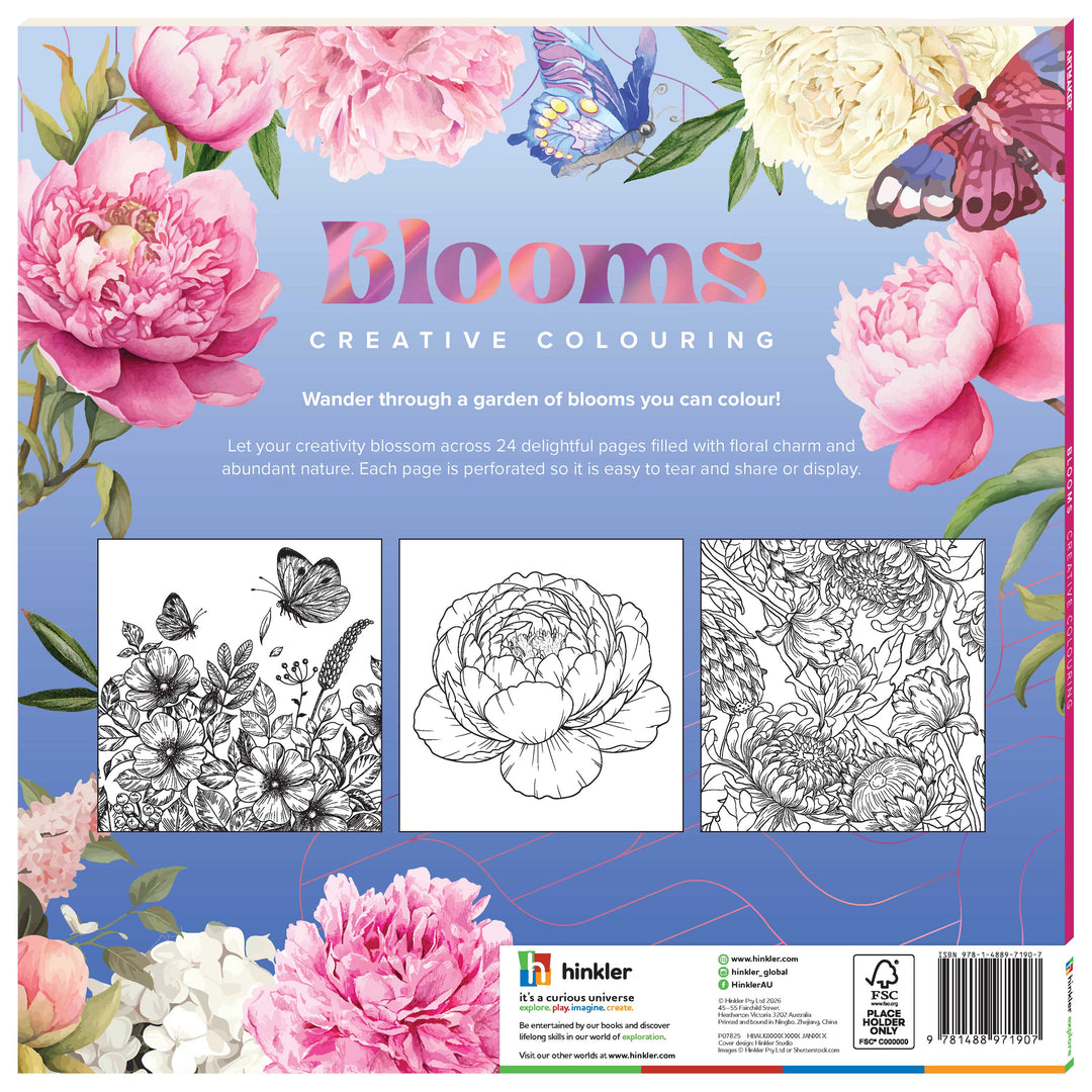 Hinkler Blooms Create Colouring Book