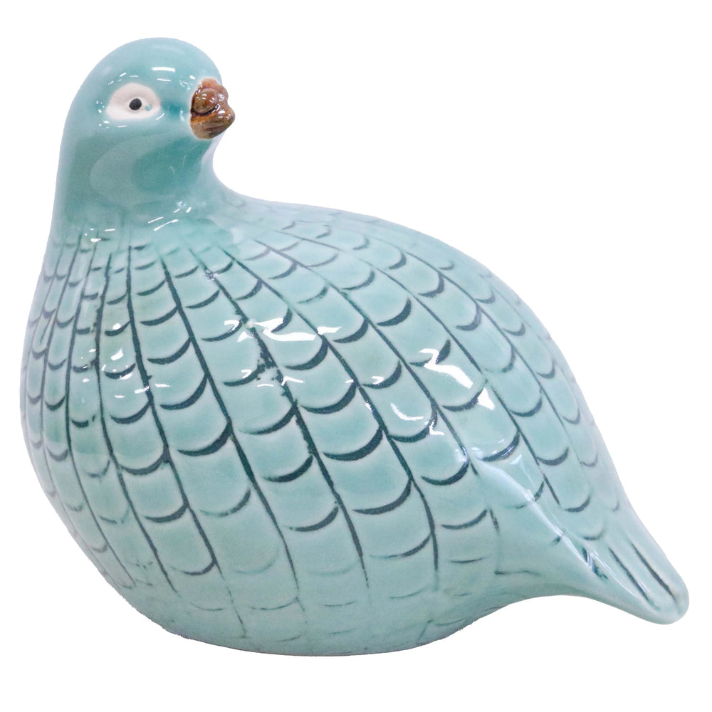 Guinea Fowl Aqua Ceramic Ornament Medium - RAPT ONLINE