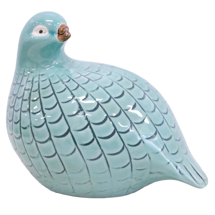 Guinea Fowl Aqua Ceramic Ornament Medium - RAPT ONLINE