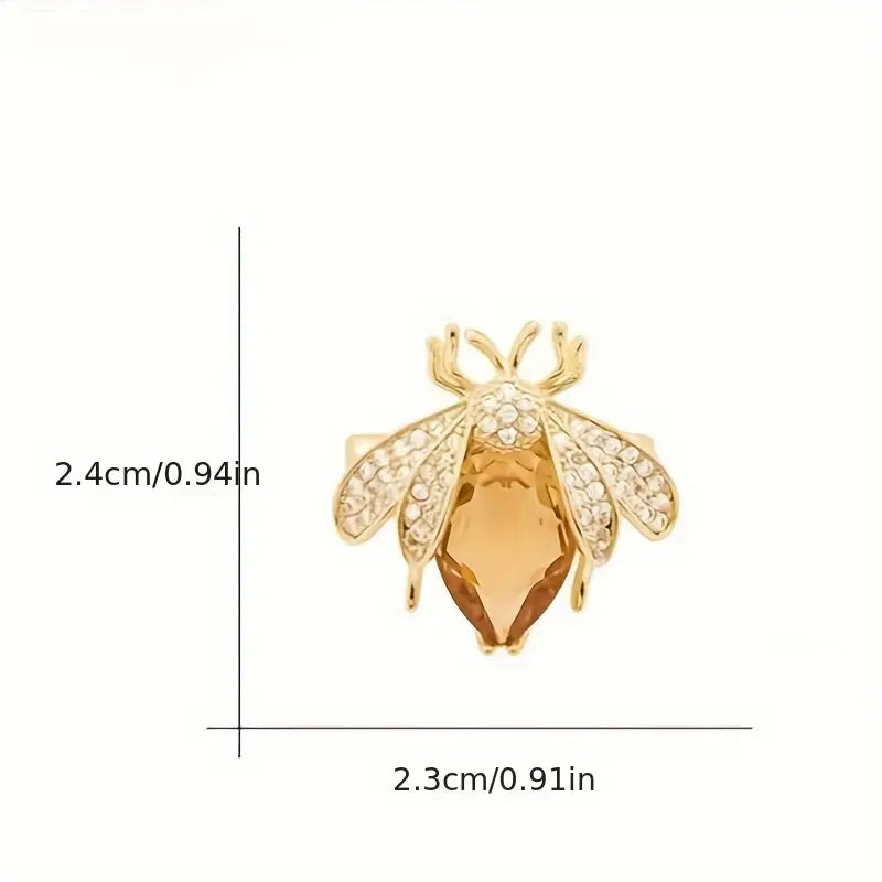 PEACH GEM BEE BROOCH