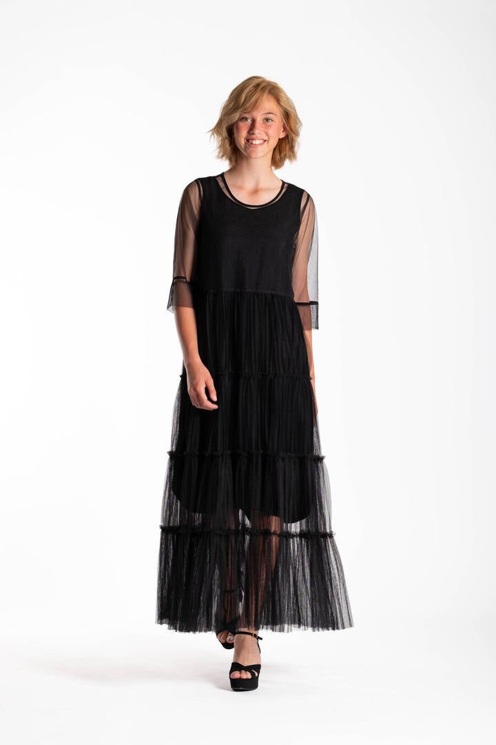 Deeanne Hobbs 4 Tier Dress Black