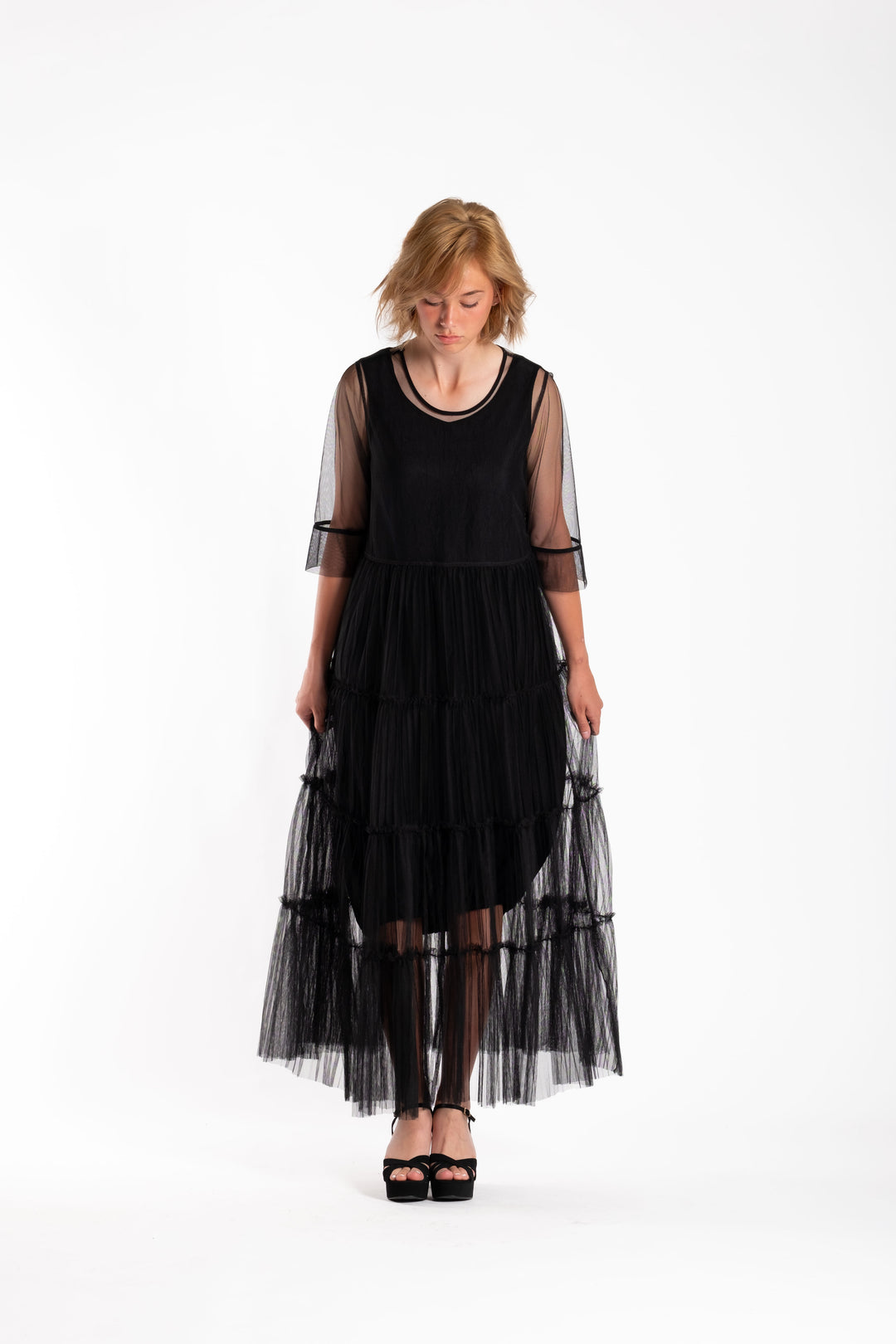 Deeanne Hobbs 4 Tier Dress Black