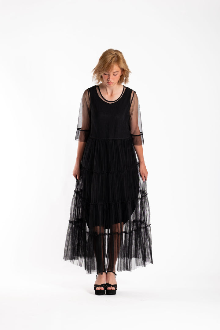 Deeanne Hobbs 4 Tier Dress Black