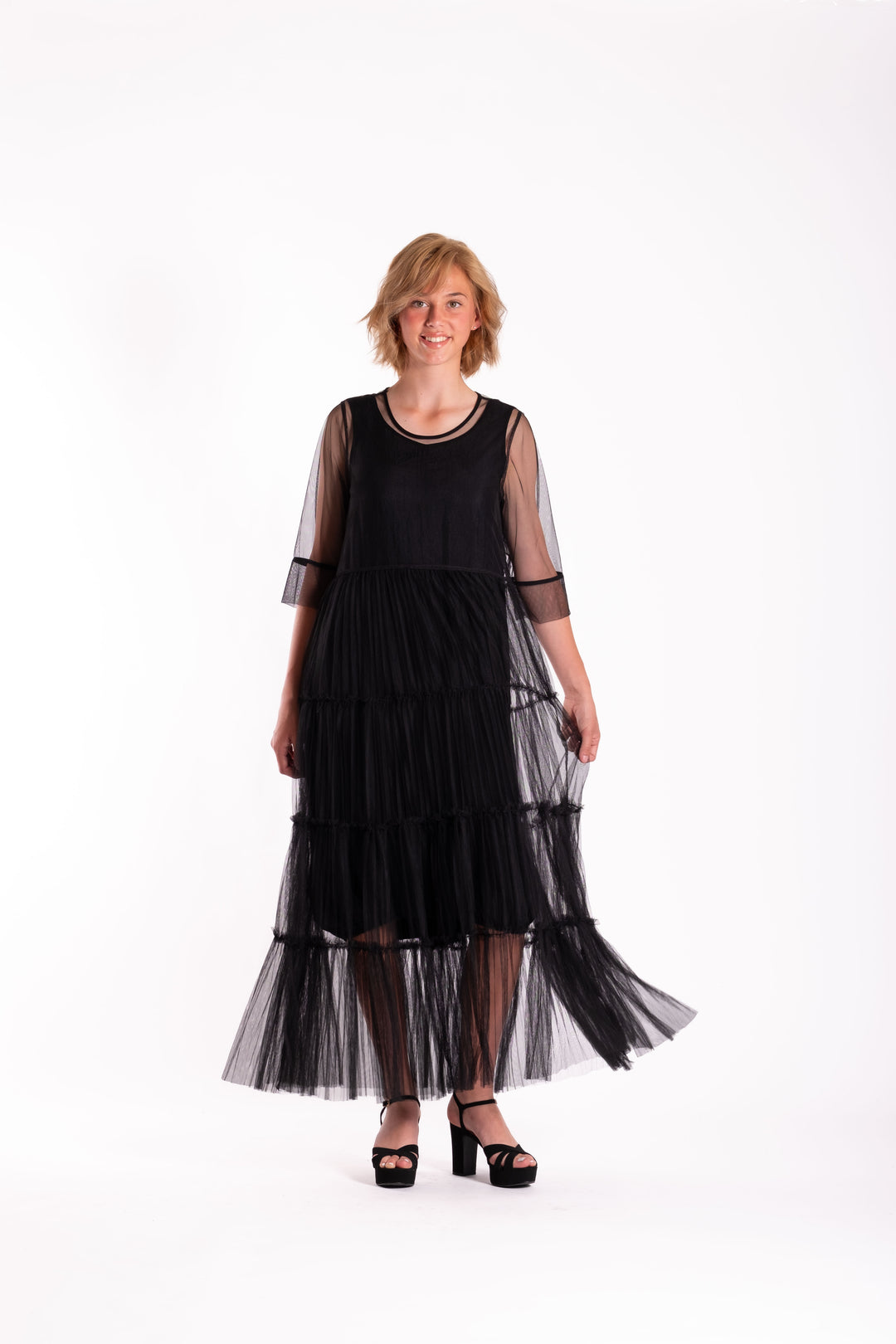 Deeanne Hobbs 4 Tier Dress Black