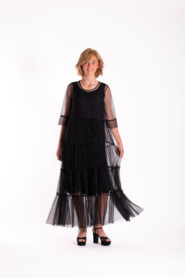 Deeanne Hobbs 4 Tier Dress Black