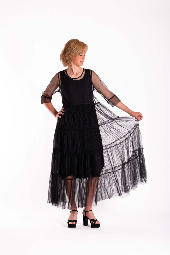 Deeanne Hobbs 4 Tier Dress Black