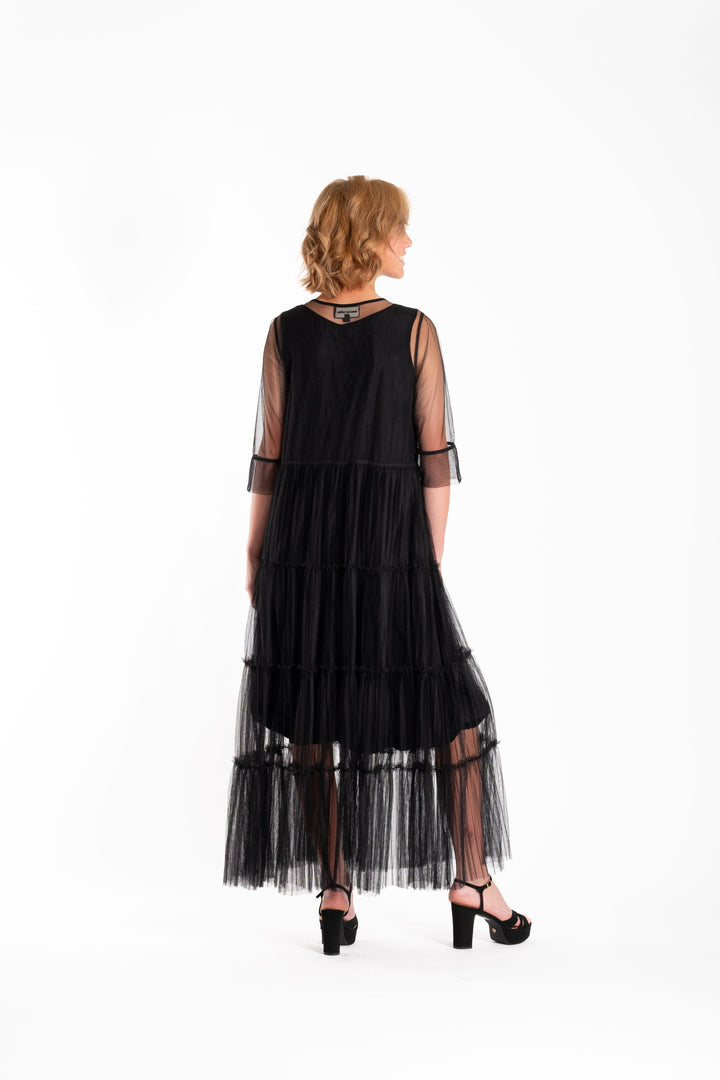 Deeanne Hobbs 4 Tier Dress Black