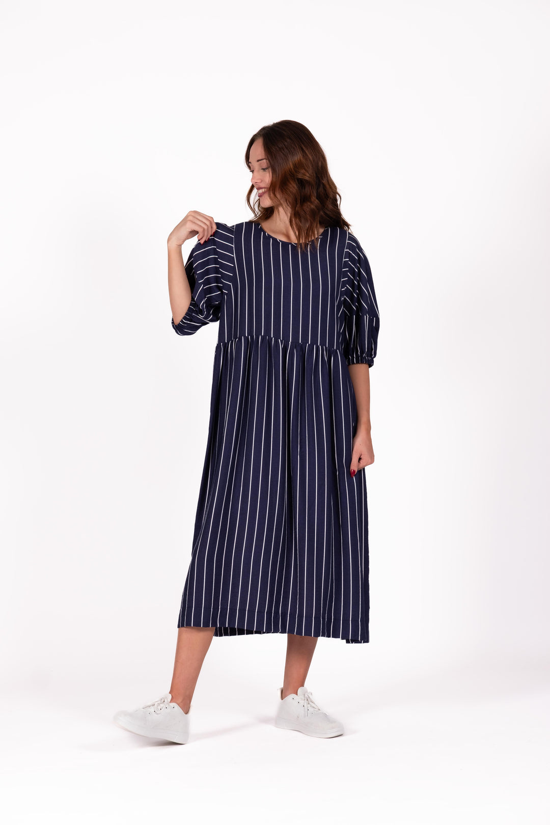 Deeanne Hobbs Linear Navy Brie Dress