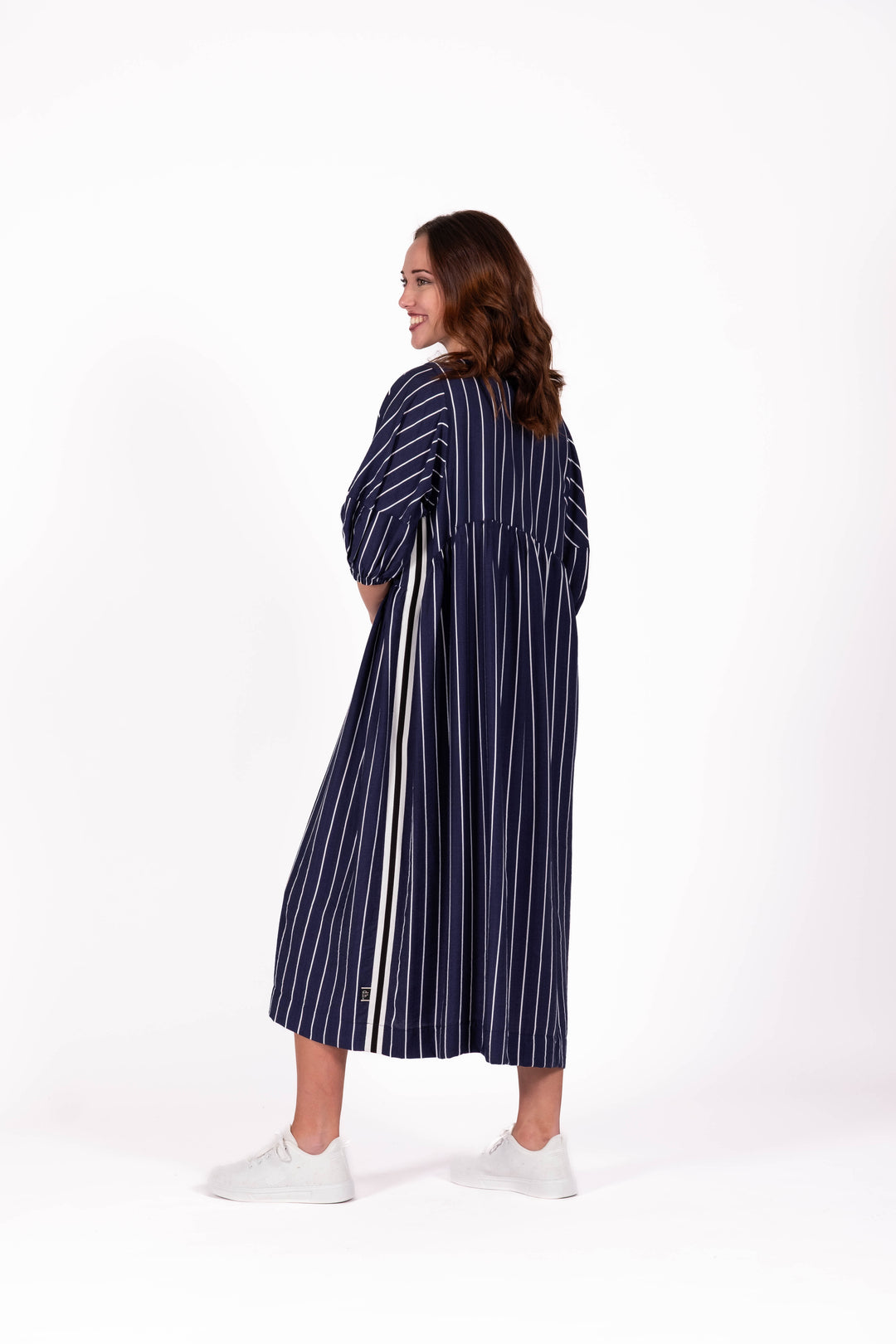 Deeanne Hobbs Linear Navy Brie Dress