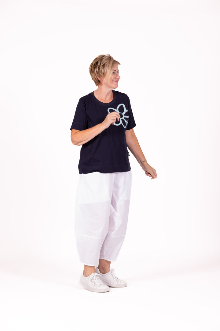 Jellicoe Navy Flower Basic Tee