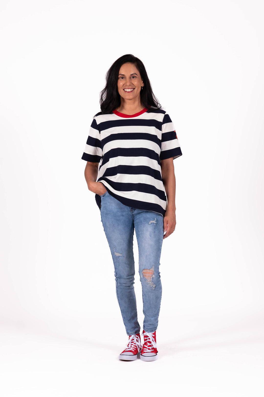Jellicoe Navy Stripe Basic Tee