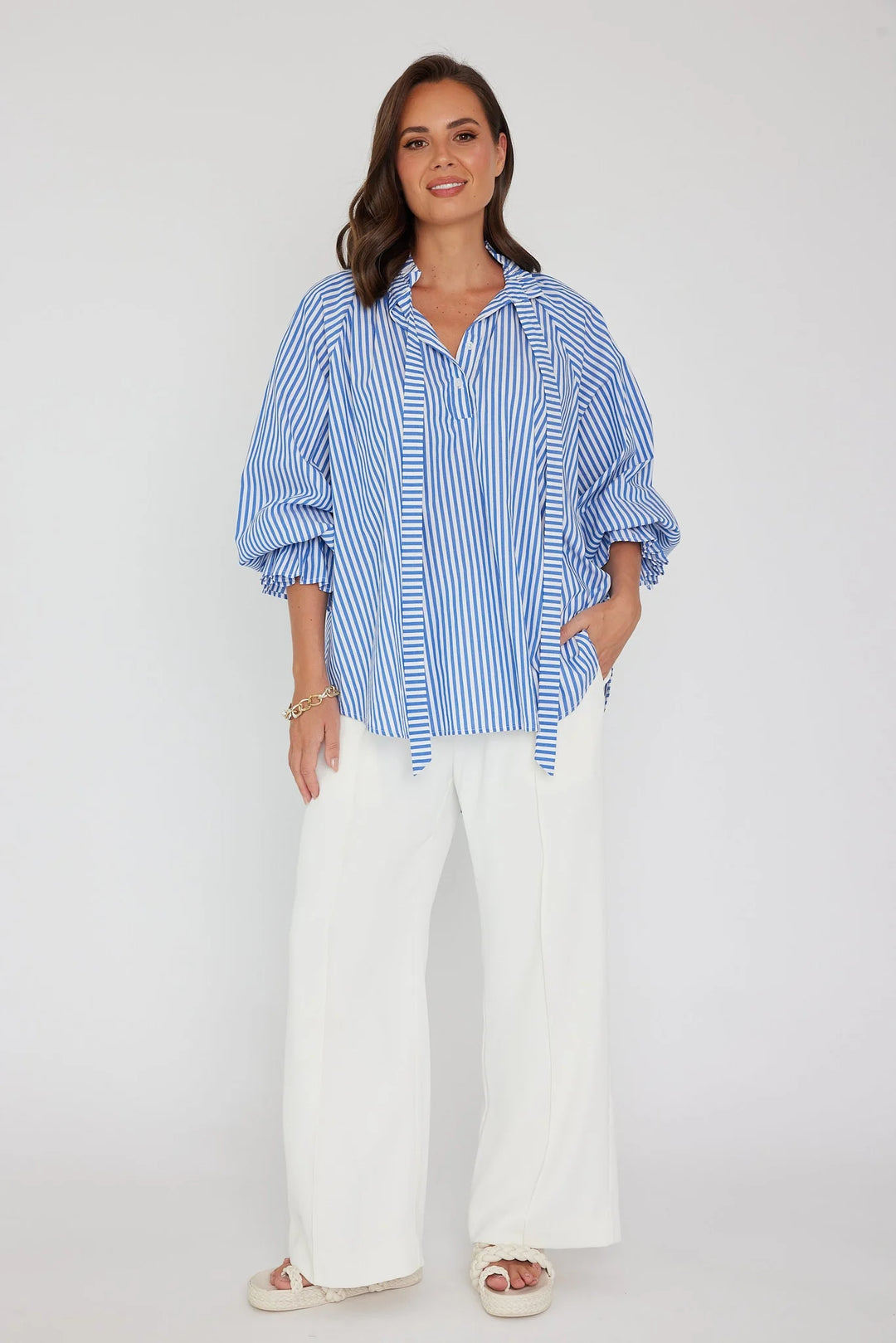 Alexandra Danill Blouse Blue Stripe