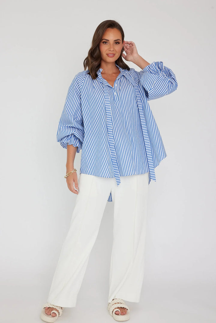 Alexandra Danill Blouse Blue Stripe