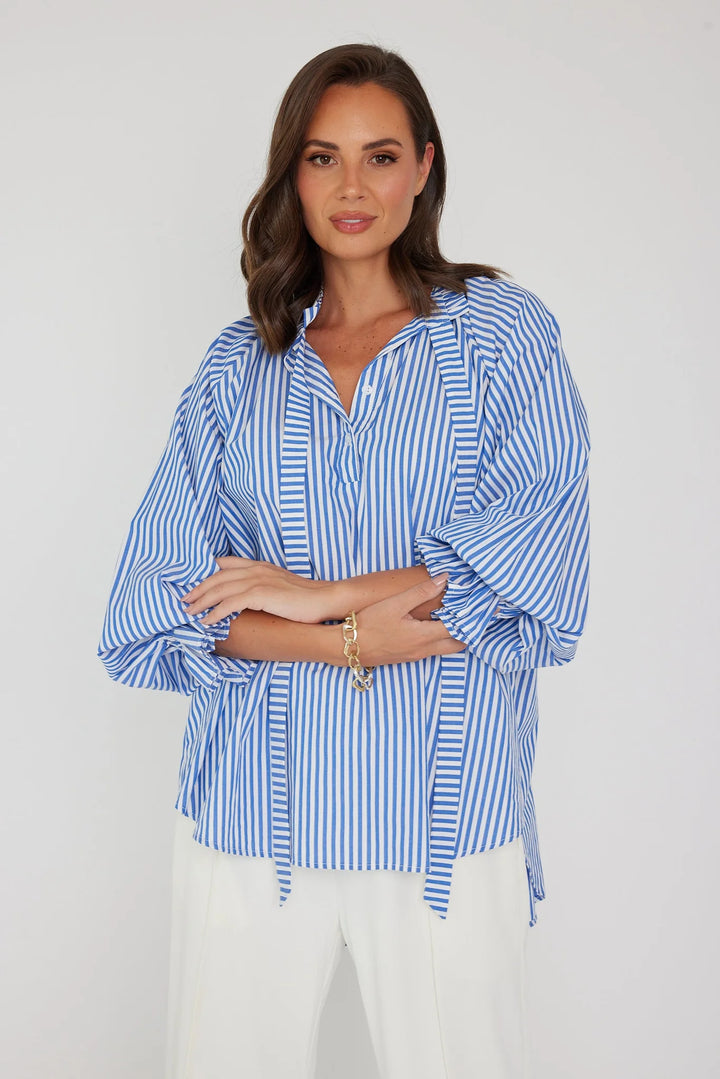 Alexandra Danill Blouse Blue Stripe