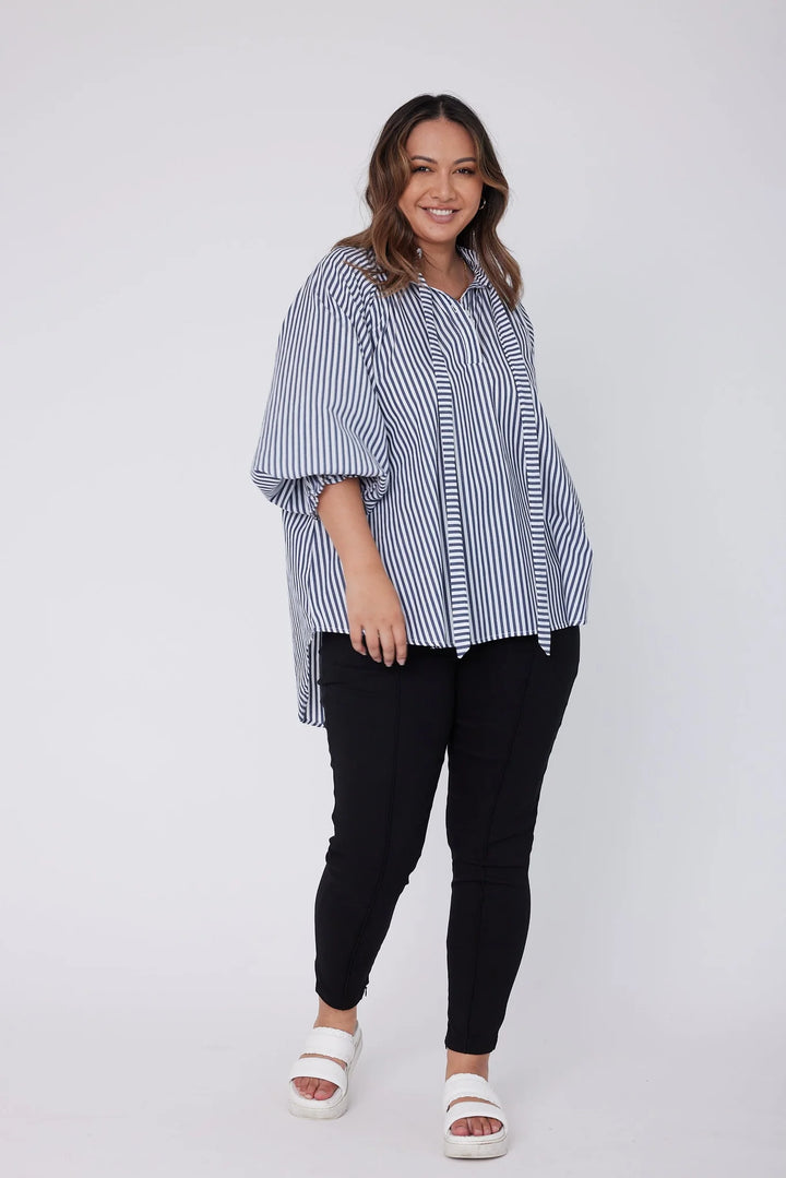 Alexandra Danill Blouse Navy Stripe