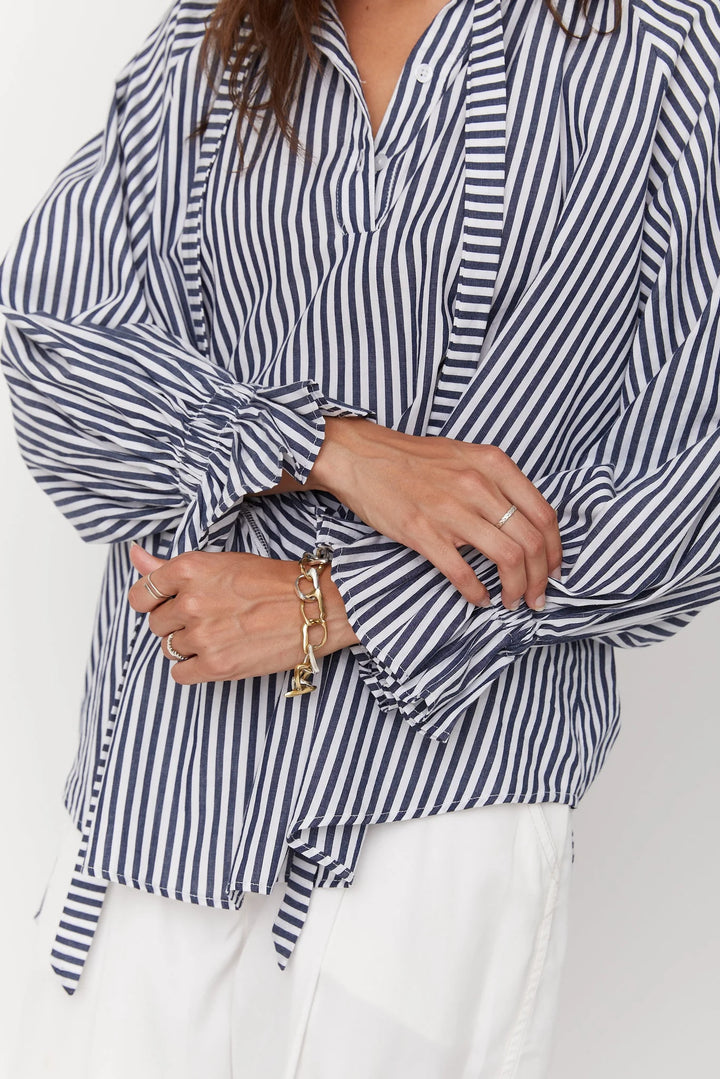 Alexandra Danill Blouse Navy Stripe