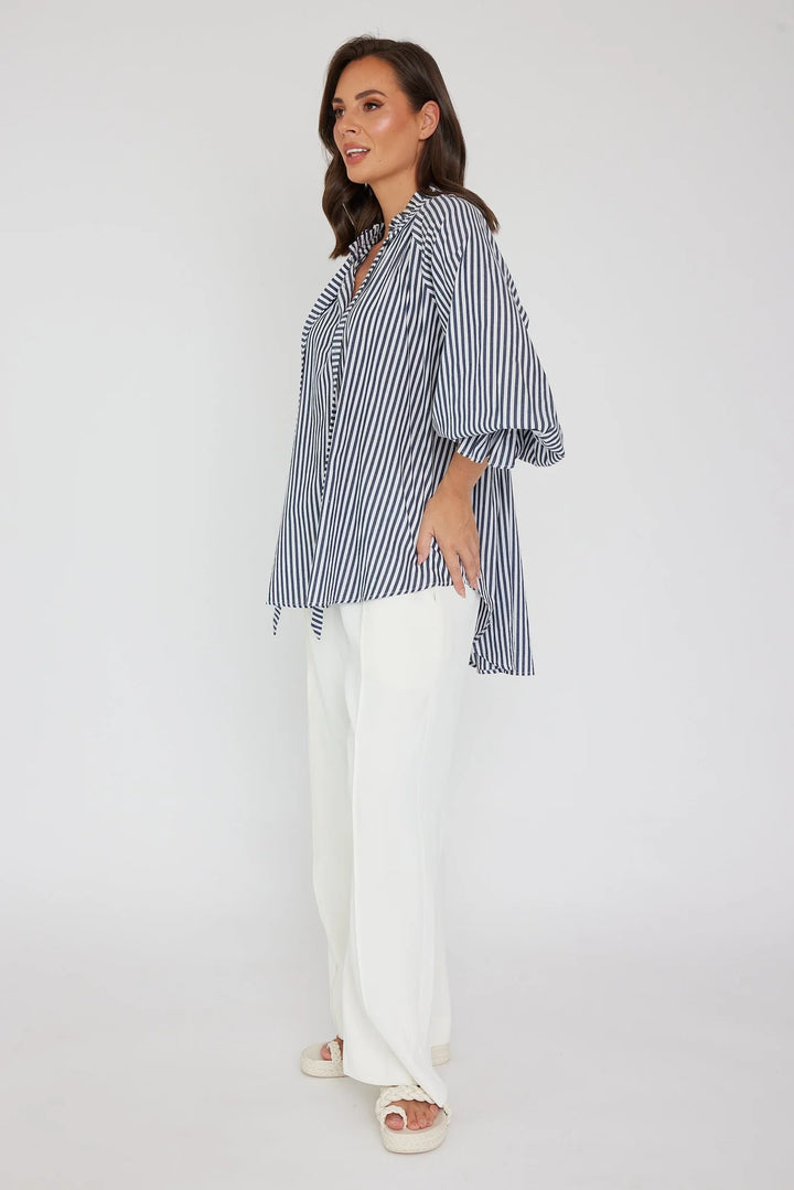 Alexandra Danill Blouse Navy Stripe