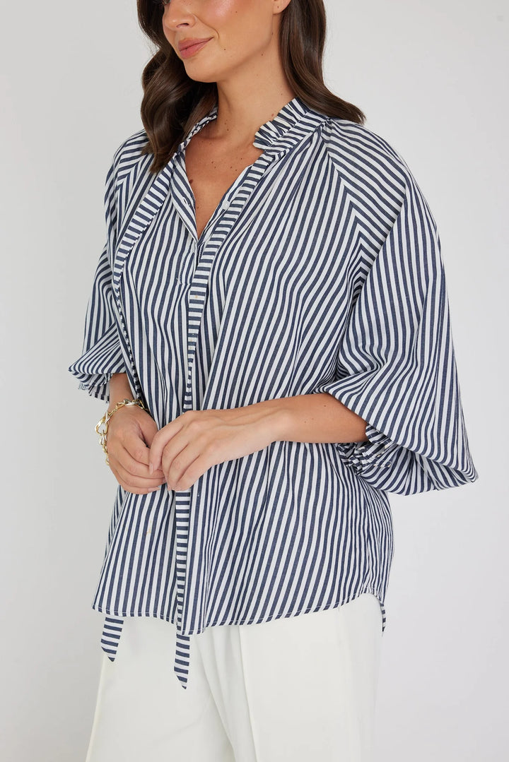 Alexandra Danill Blouse Navy Stripe