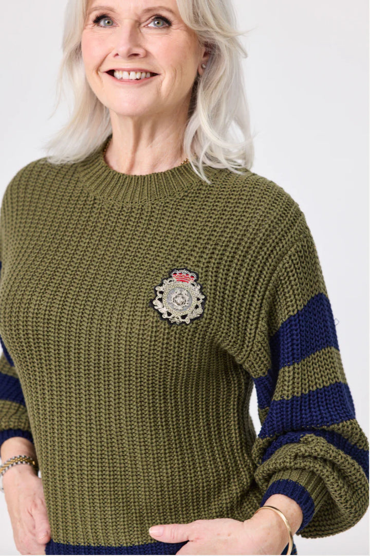 Lemon Tree Aliza Knit Khaki & Navy