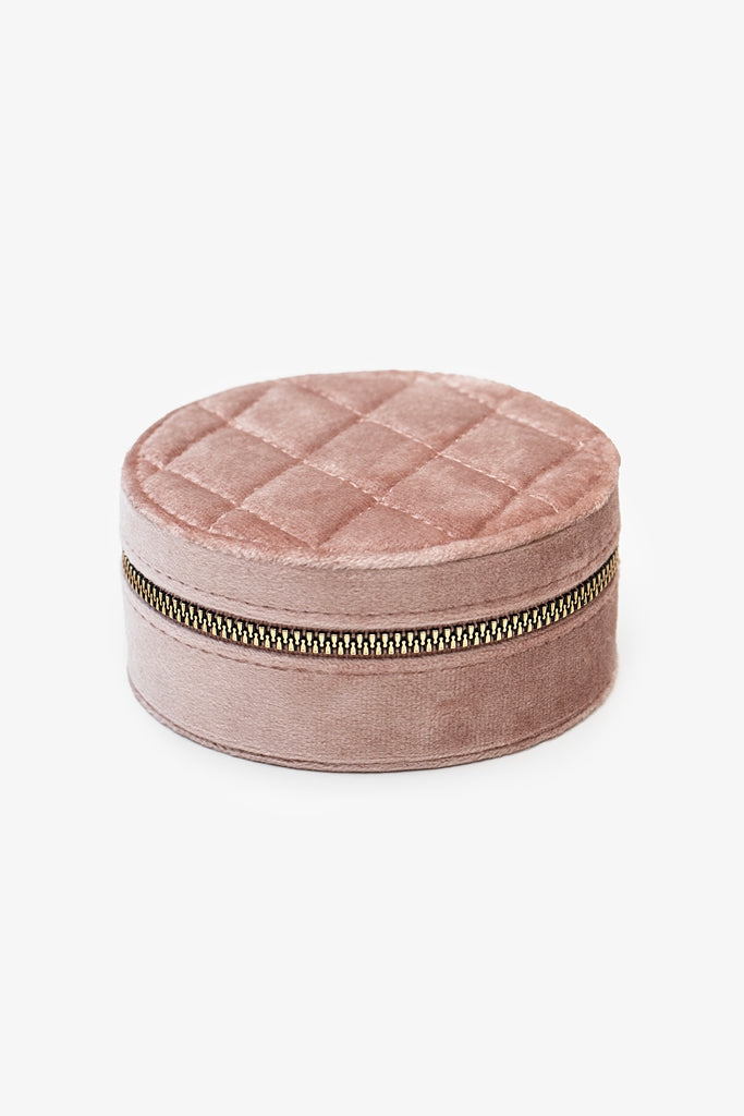 Antler Blush Velvet Jewellery Travel Box