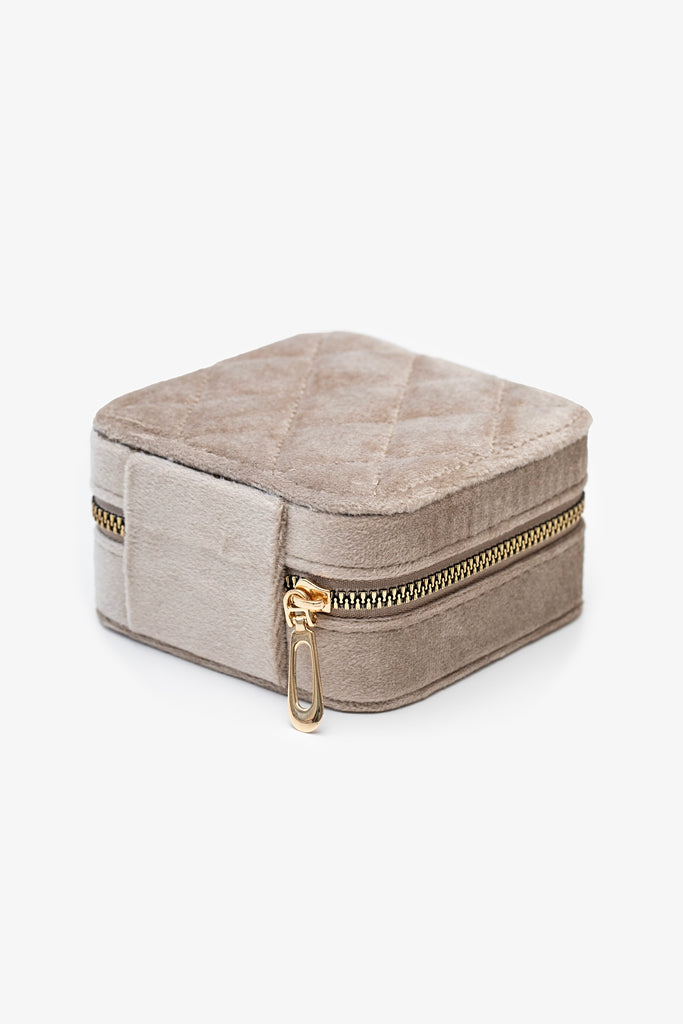 Antler Taupe Velvet Jewellery Travel Box