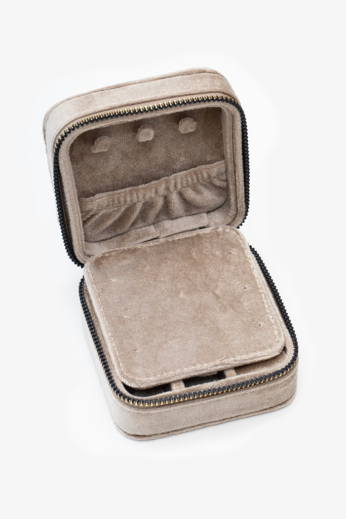 Antler Taupe Velvet Jewellery Travel Box