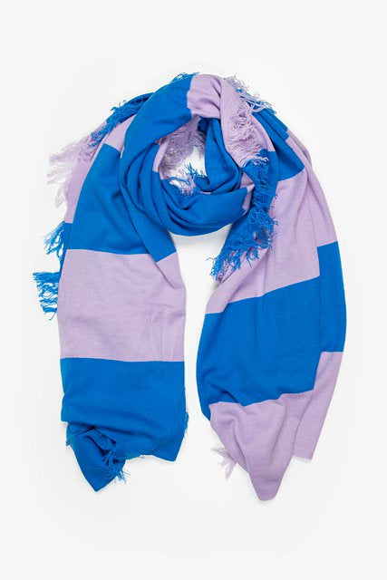 Lilac & Cobalt Stripe Scarf
