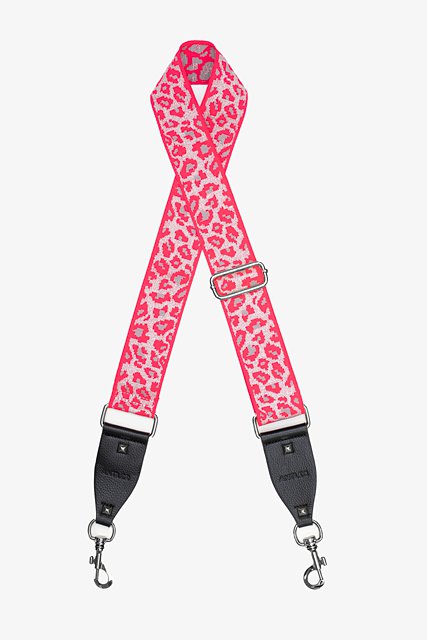 Cheetah Silver & Pink Bag Strap
