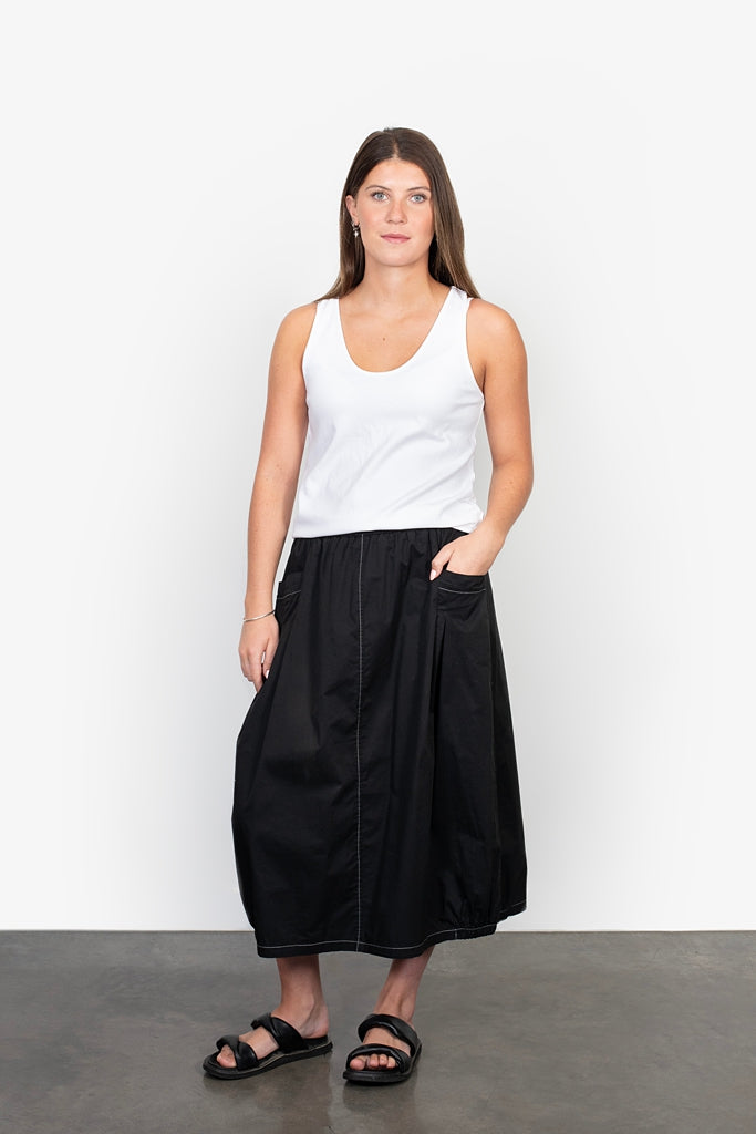 Black Contrast Cyrus Skirt