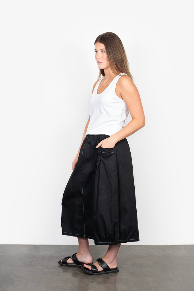 Black Contrast Cyrus Skirt
