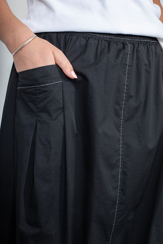 Black Contrast Cyrus Skirt
