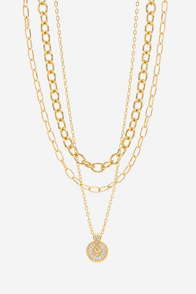 Antler Golden Wheel Layered Necklace