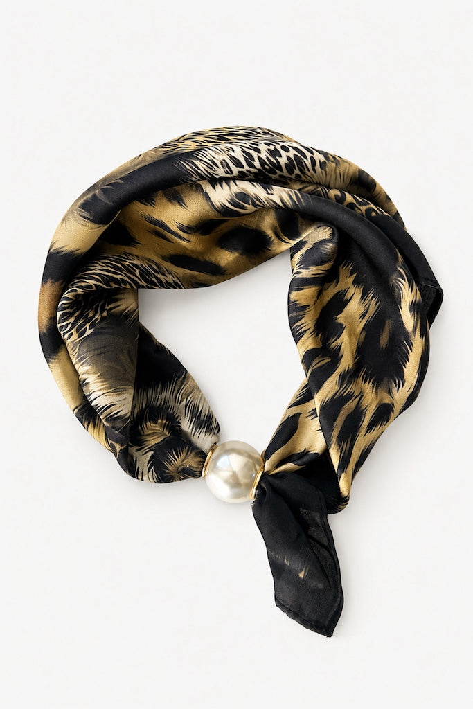 Safari Blend Pearl Fasten Neck Tie Scarf