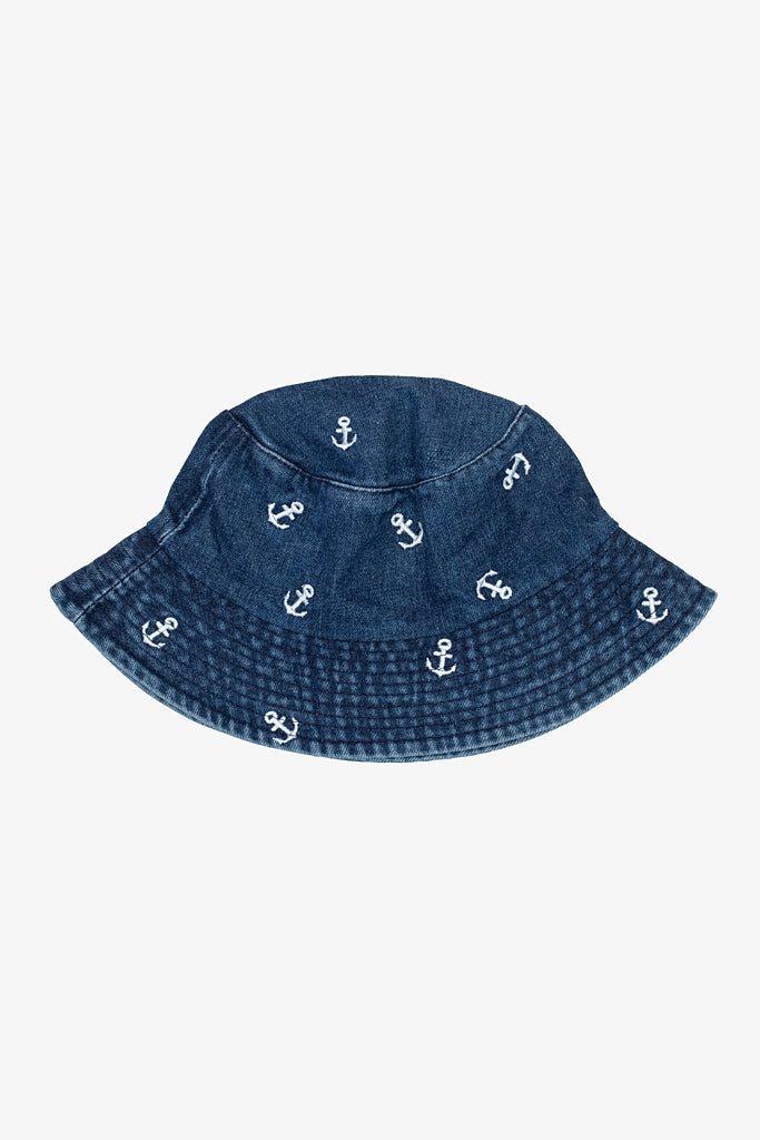 Denim Bucket Anchor Hat