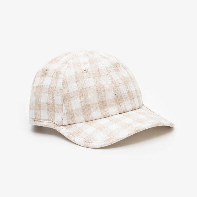 Plaid cap on a white background