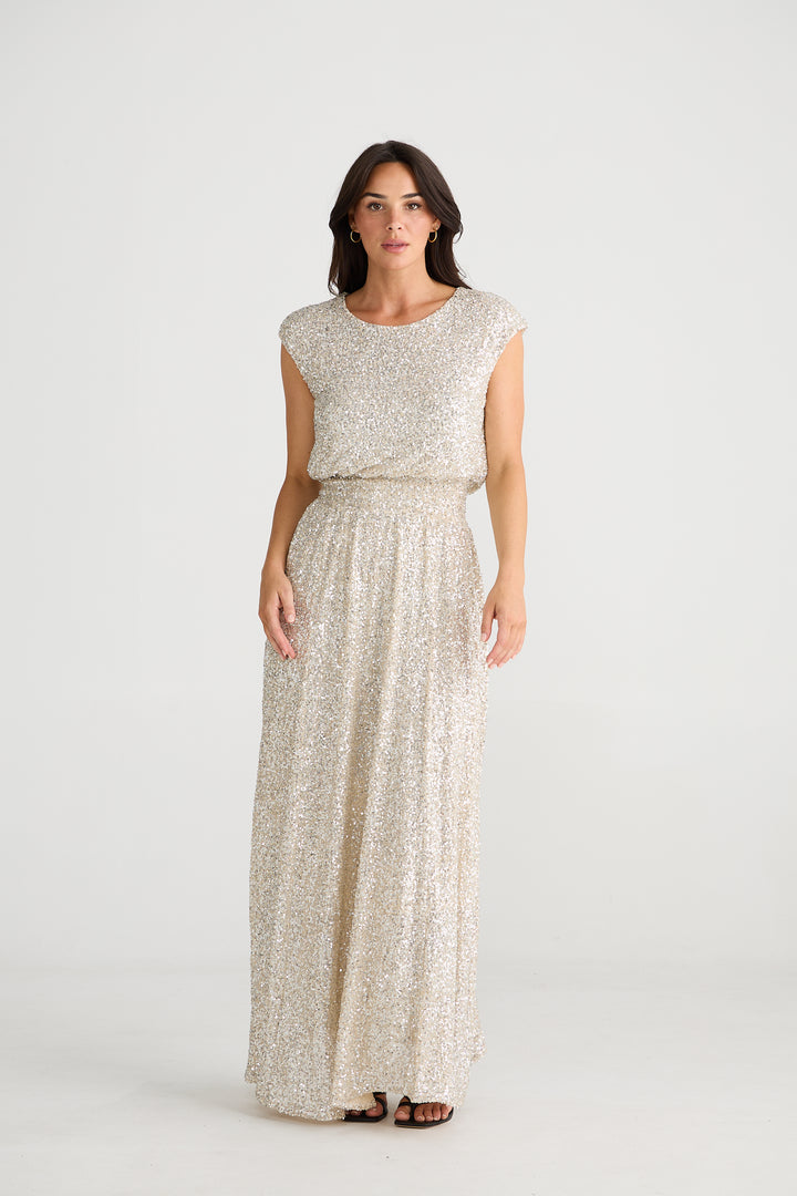 CHAMPAGNE SHELLY DRESS