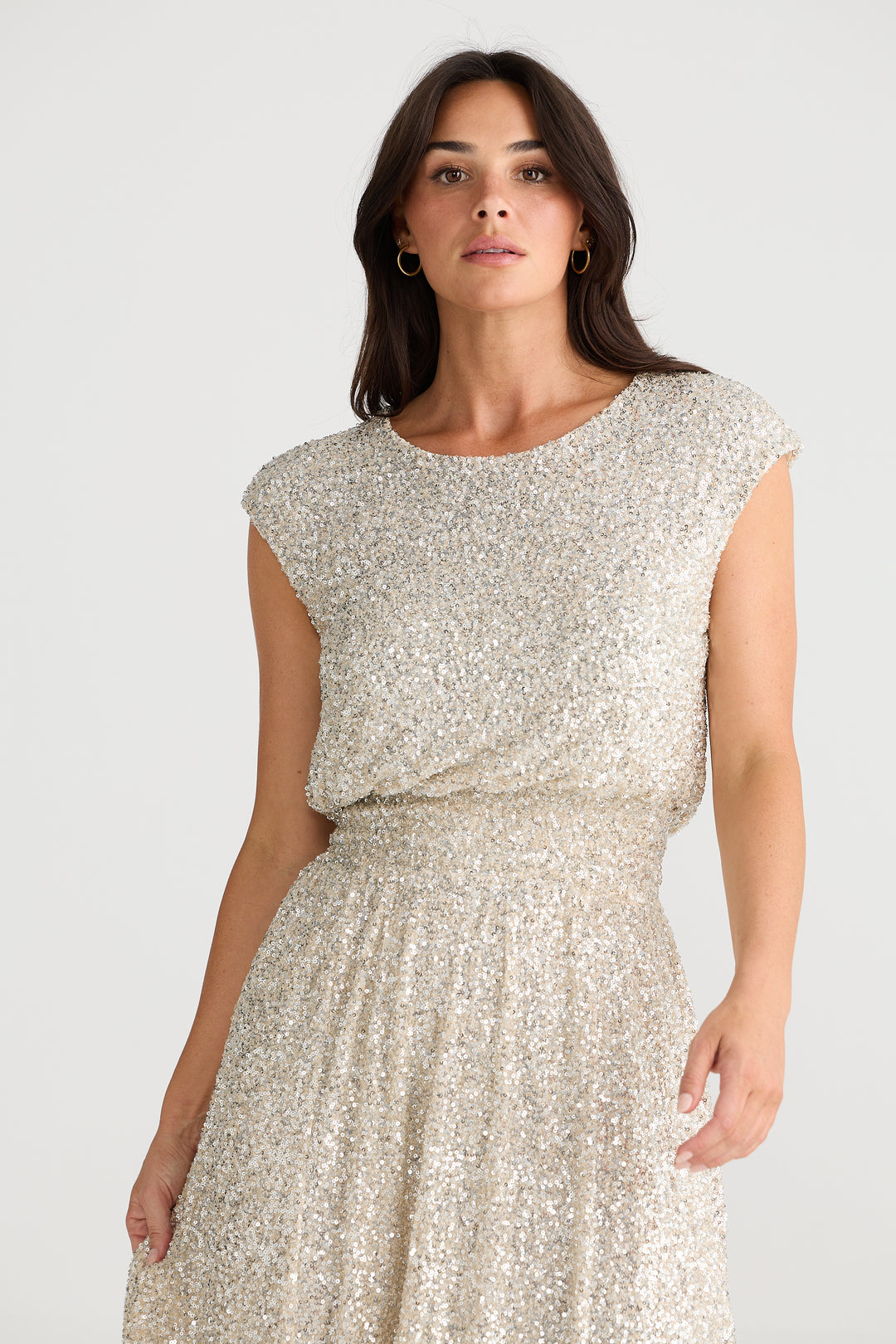 CHAMPAGNE SHELLY DRESS