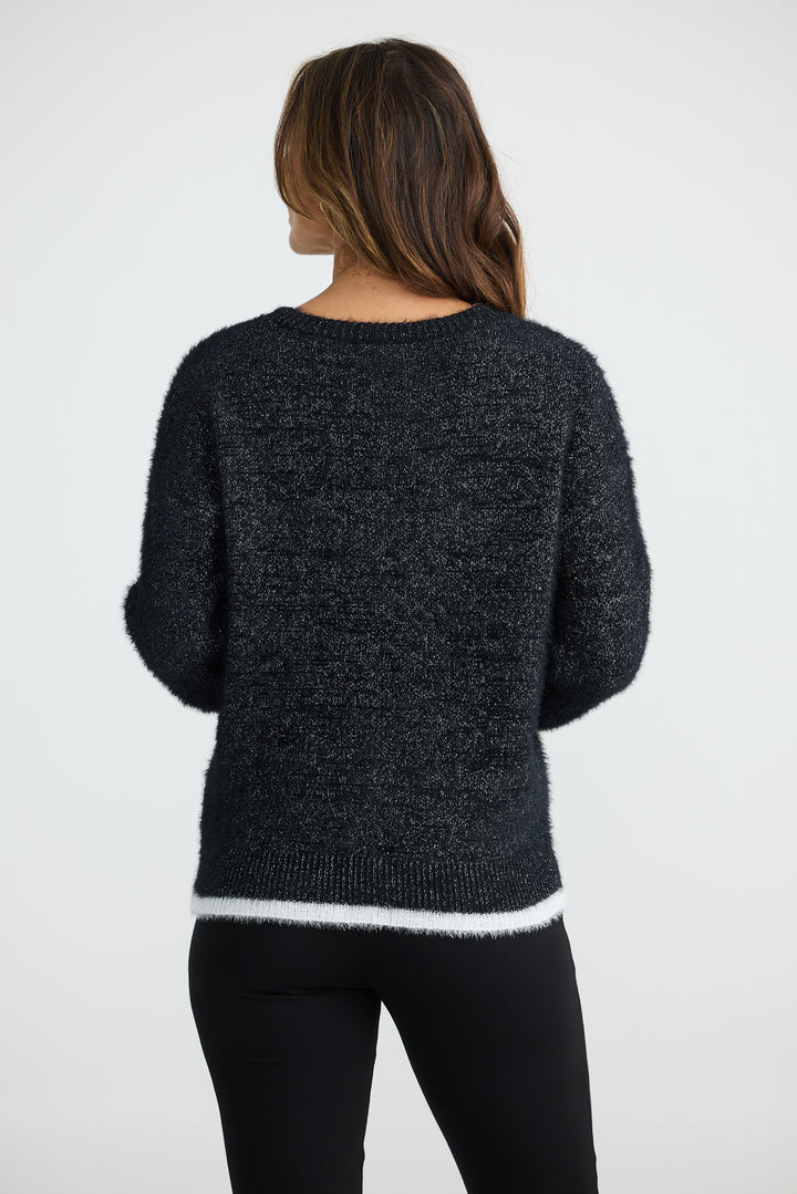 BLACK METALLIC ORBIT KNIT