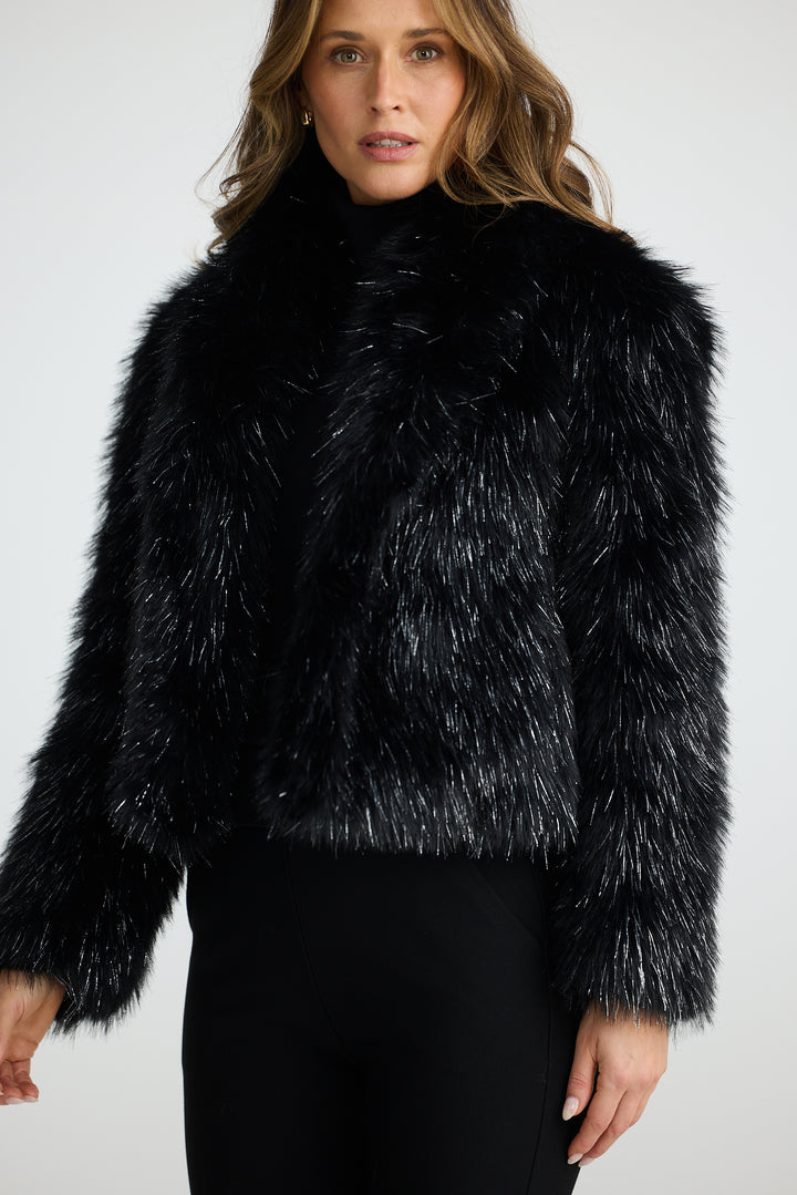 BLACK GLAMOUR FUR JACKET