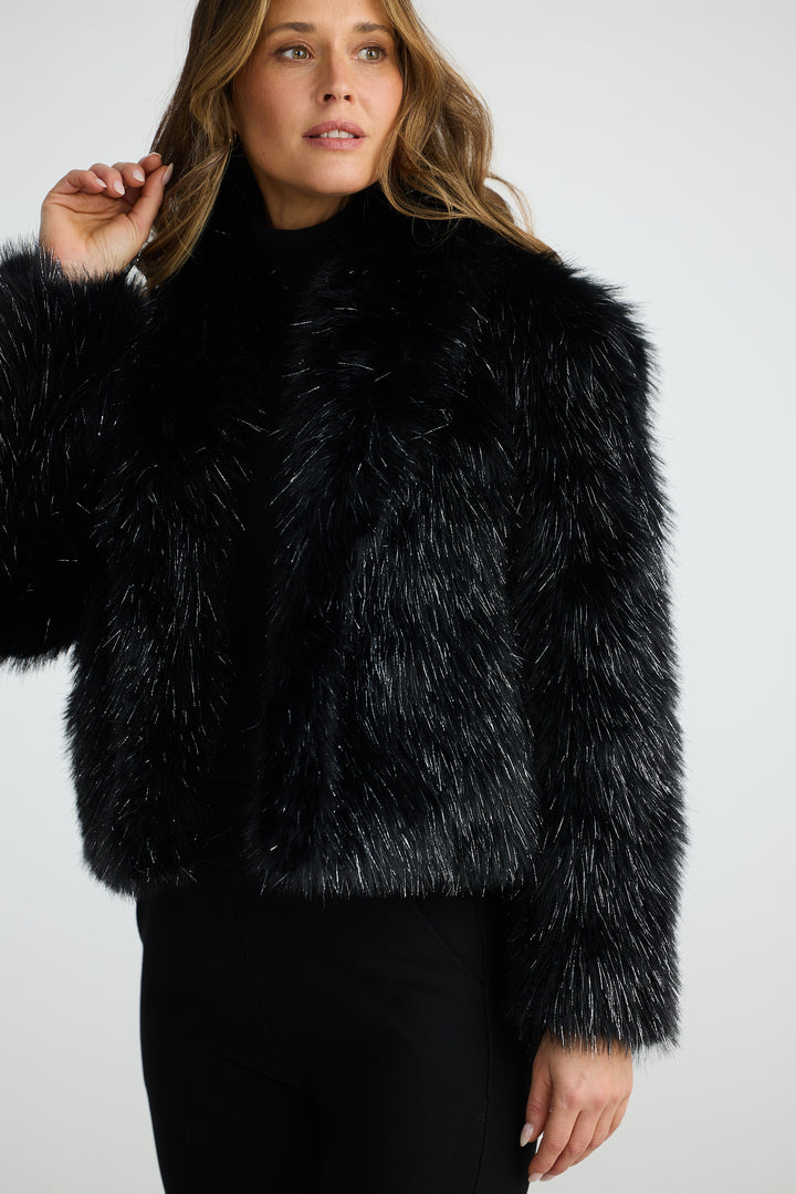 BLACK GLAMOUR FUR JACKET