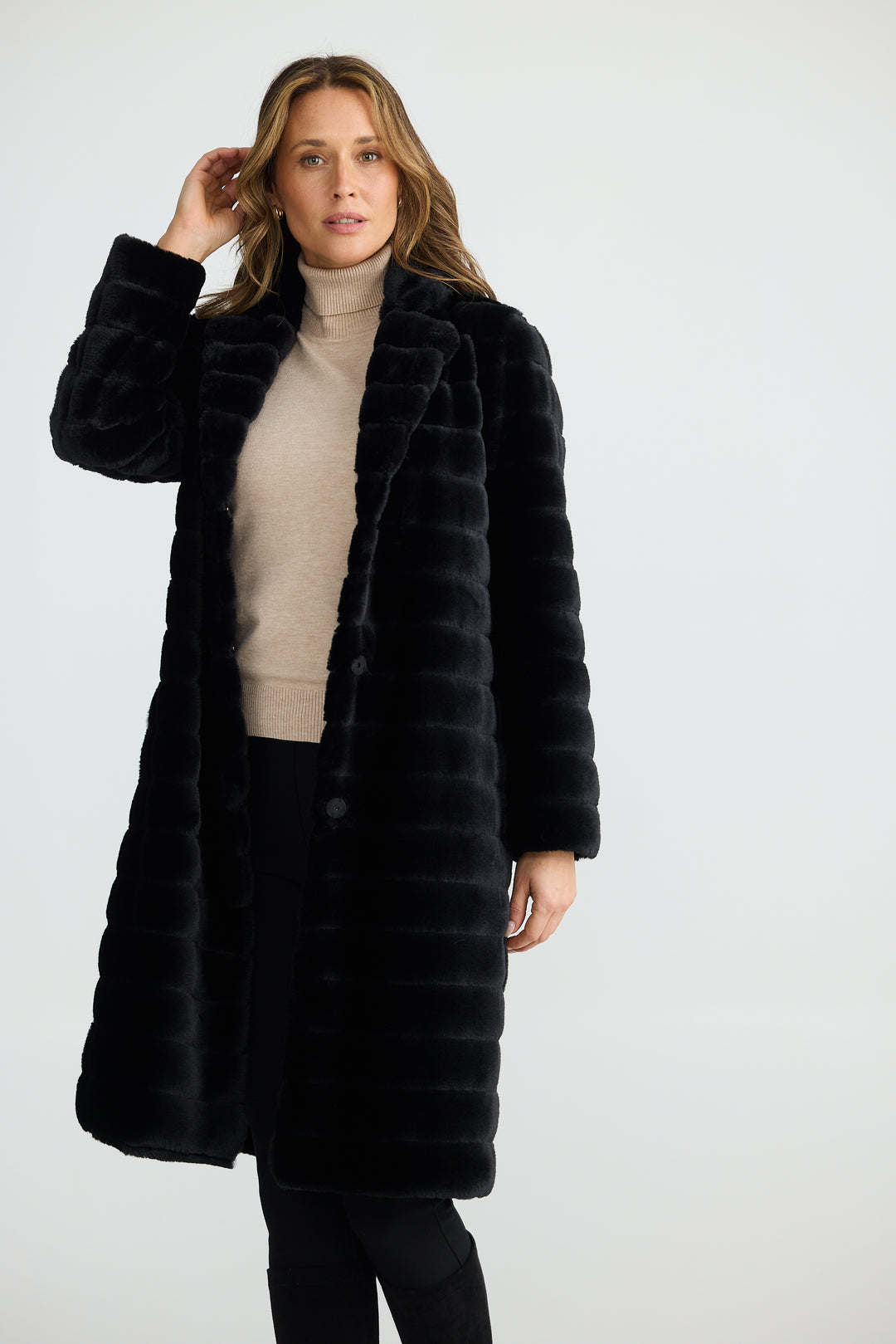 BLACK NOLITA FUR COAT