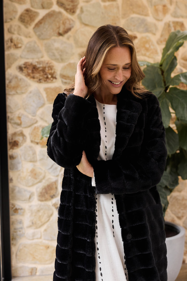 BLACK NOLITA FUR COAT