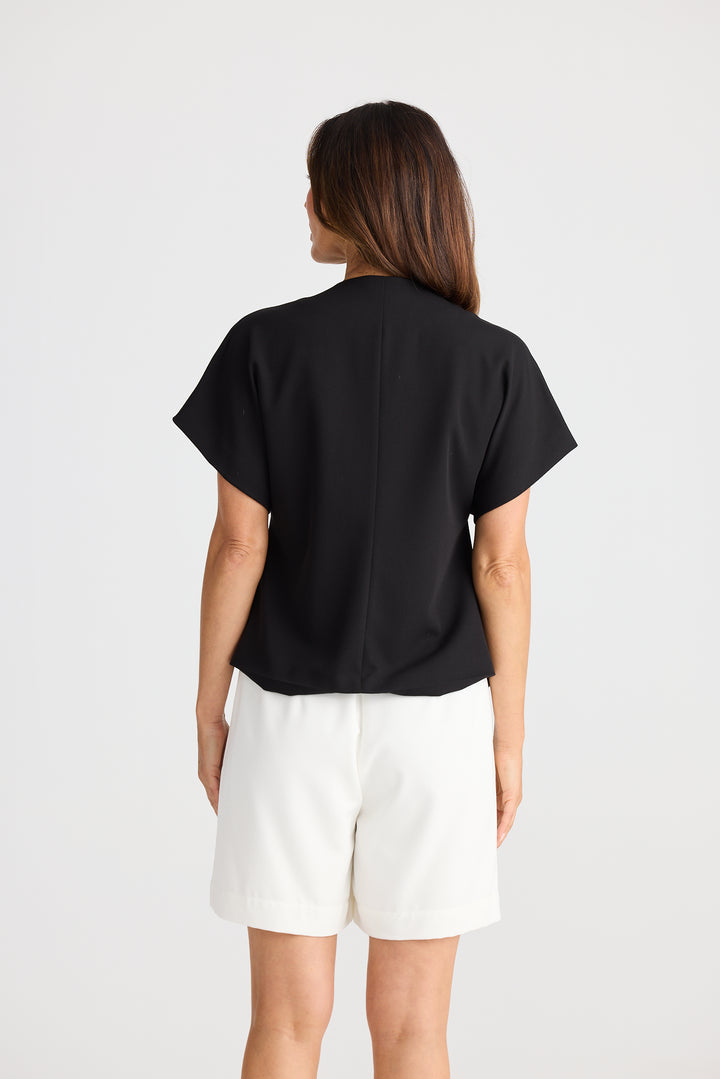 Brave & True Black Origami Top