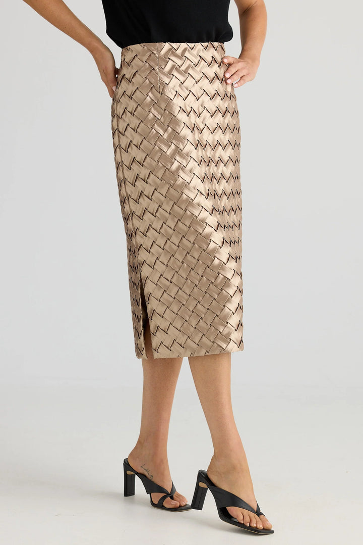 Brave & True Bronze Criss Cross Skirt