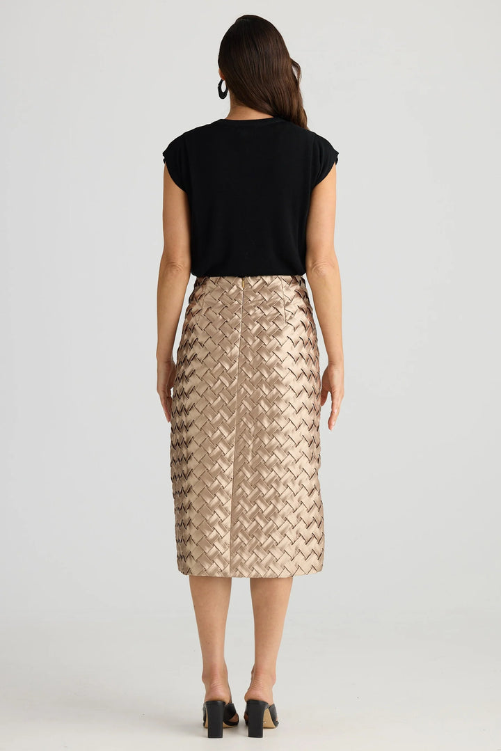 Brave & True Bronze Criss Cross Skirt