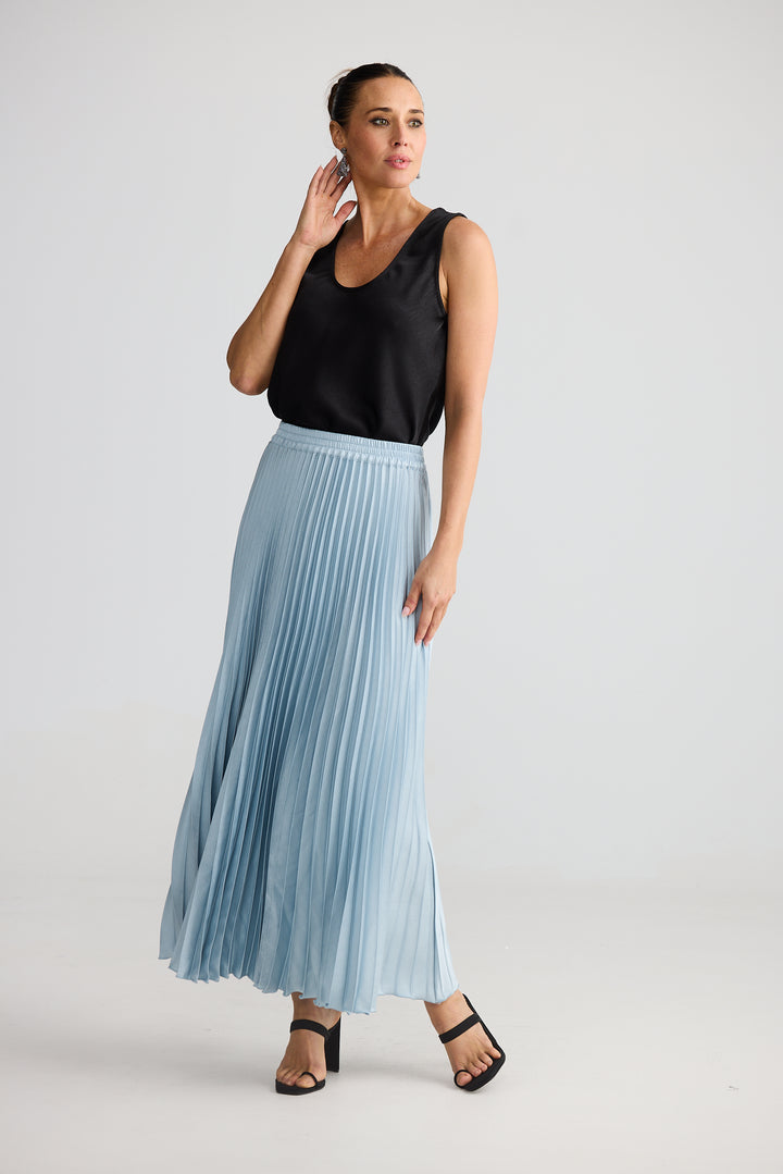 Brave & True Ice Blue Alias Pleated Skirt
