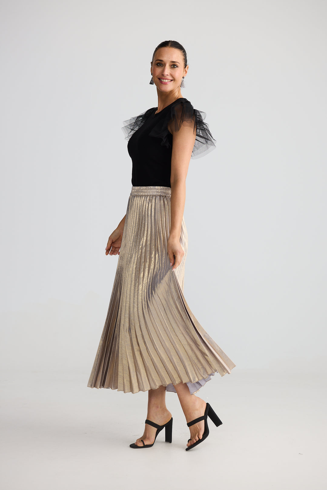 Brave & True Titanium Alias Pleated Skirt