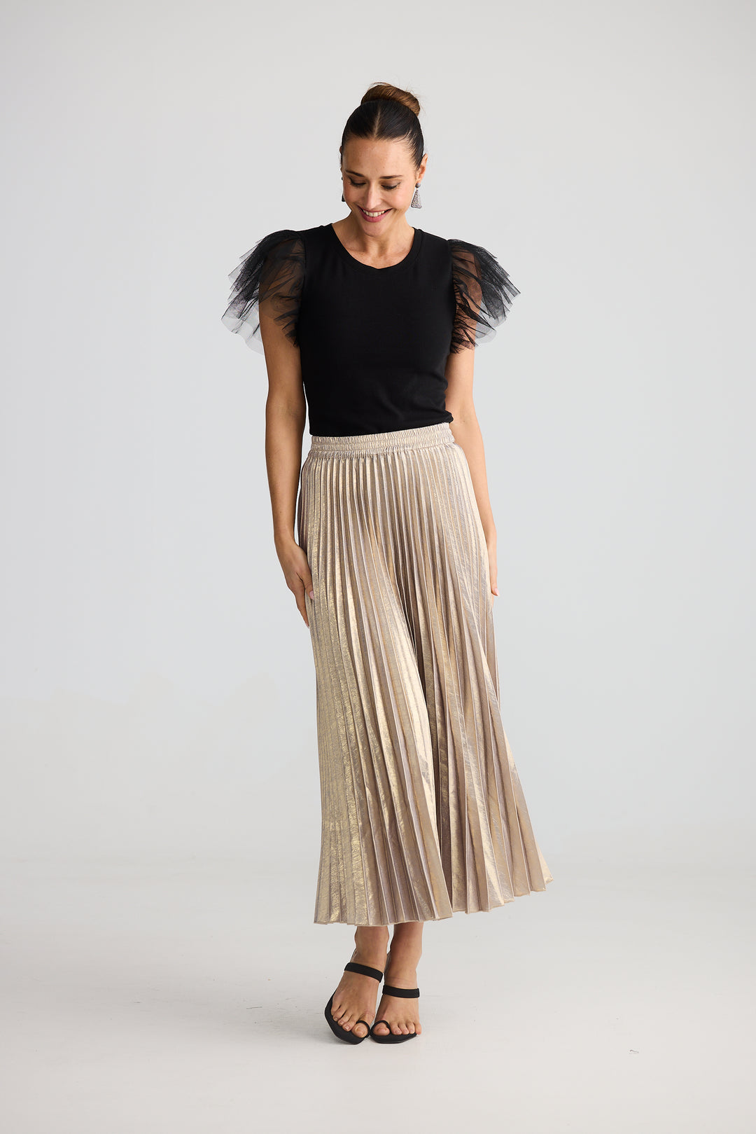 Brave & True Titanium Alias Pleated Skirt
